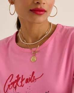 Tee-Shirts Et Bodies|Balzac Tee-Shirt Willow Angelots Rose Et Rouge