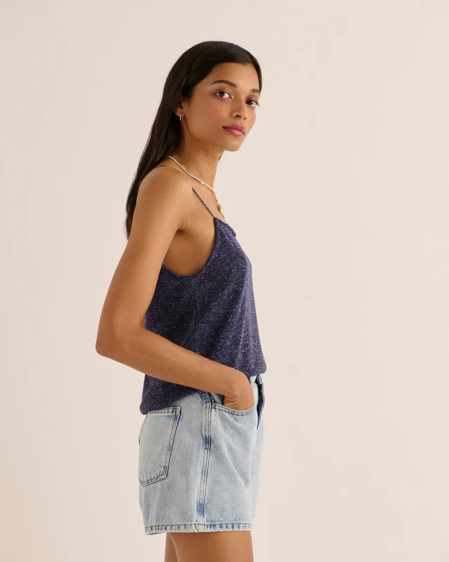 Tee-Shirts Et Bodies|Balzac Top Amandier Marine Irise