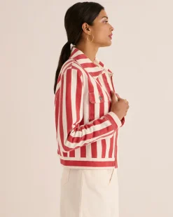 Costumes Et Ensembles|Balzac Veste Philou Rayures Rouge Et Blanc