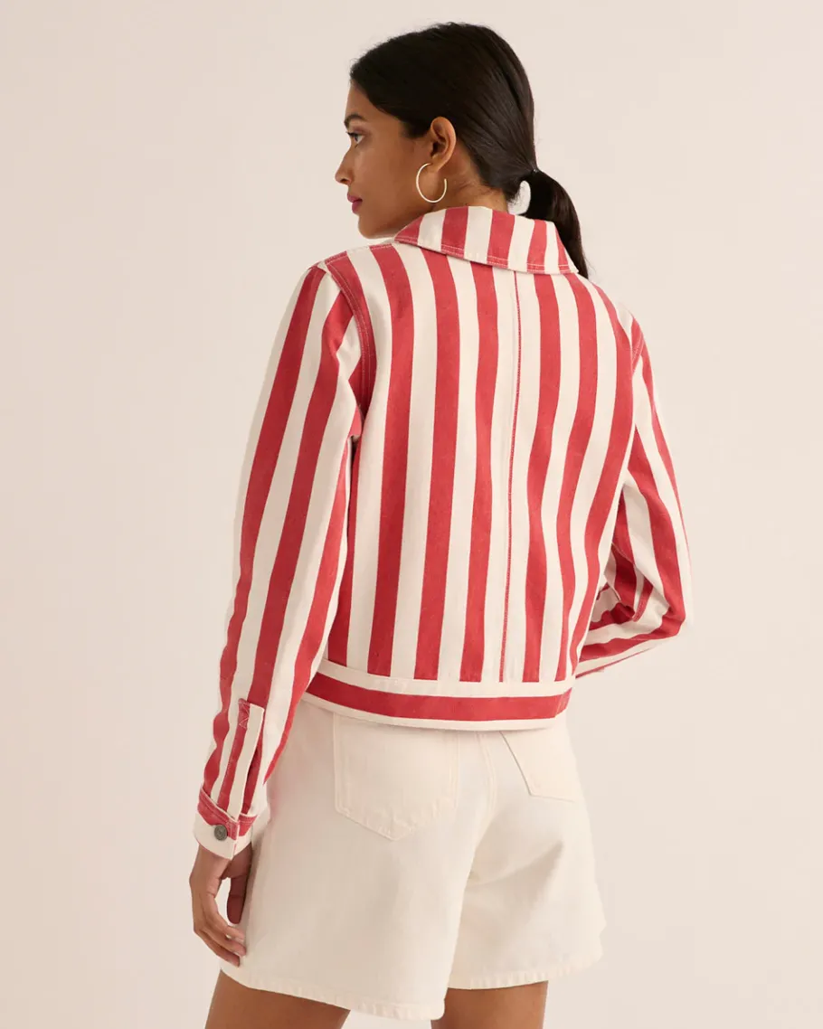 Costumes Et Ensembles|Balzac Veste Philou Rayures Rouge Et Blanc