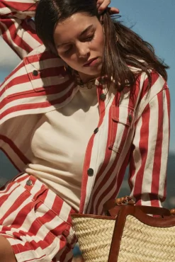 Costumes Et Ensembles|Balzac Veste Philou Rayures Rouge Et Blanc